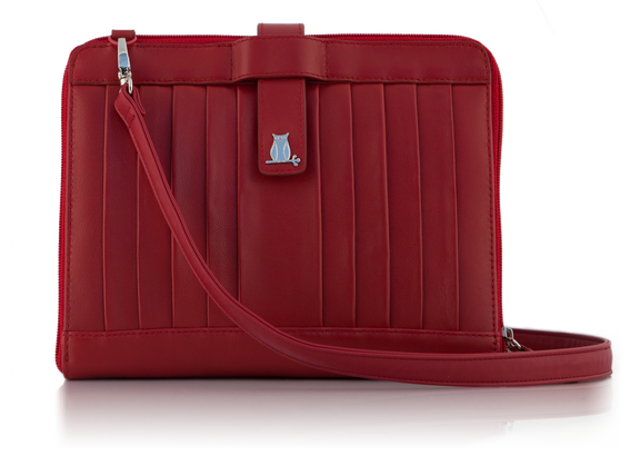 Red Leather iPad Clutch